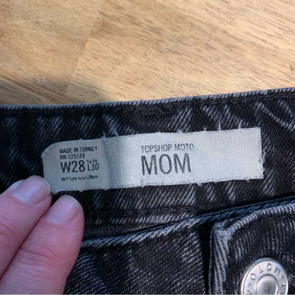 Topshop Moto Mom Black Pieced Jeans 28 - Picture 7 of 9